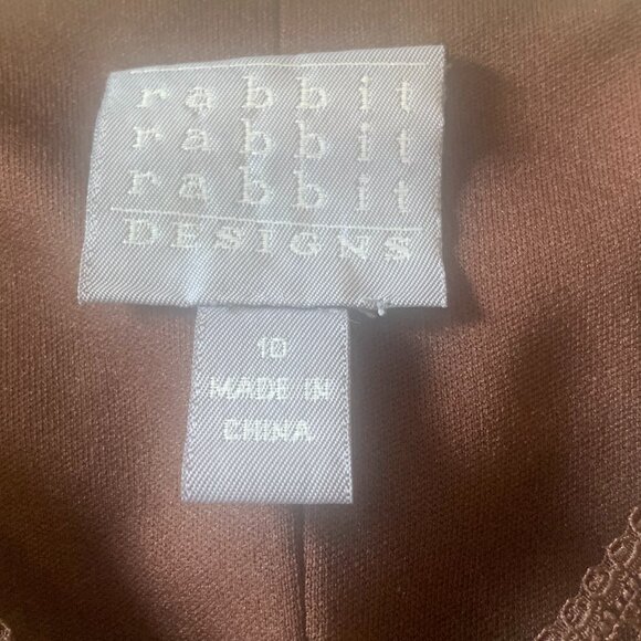 Rabbit Rabbit Rabbit Designs Brown Lace Lined Maxi Dress Size 8 - Picture 4 of 11